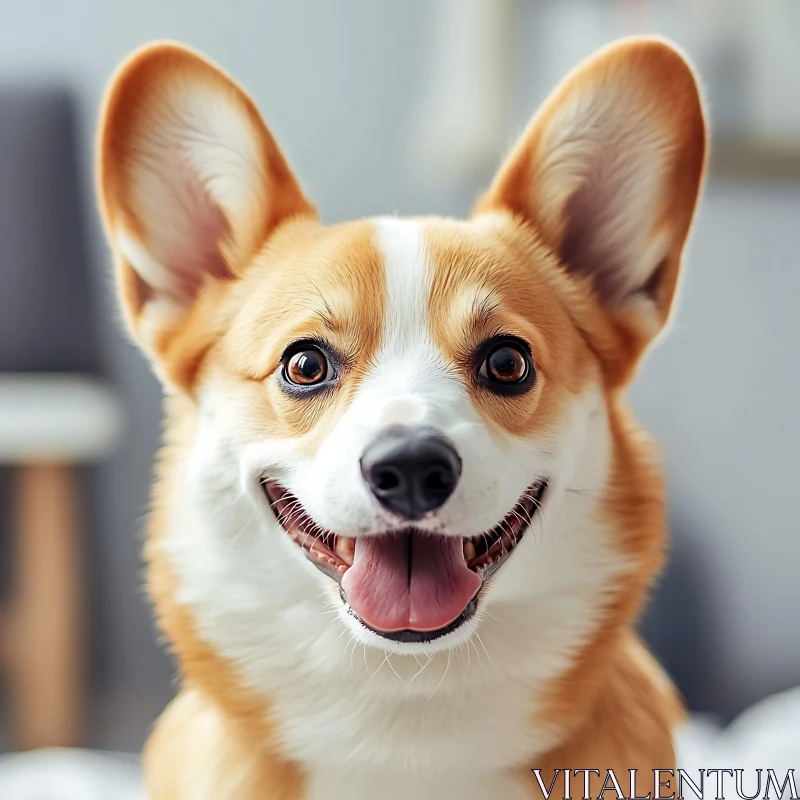 Cheerful Corgi with Expressive Smile AI Image