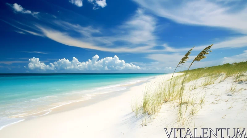 AI ART White Sand Beach and Blue Sky