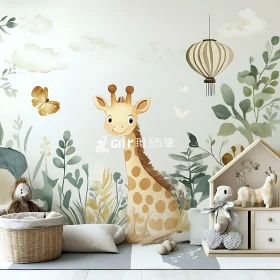 Adorable Giraffe Nursery Wall Art