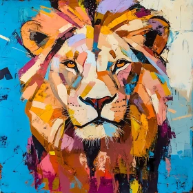 Colorful Abstract Lion Head