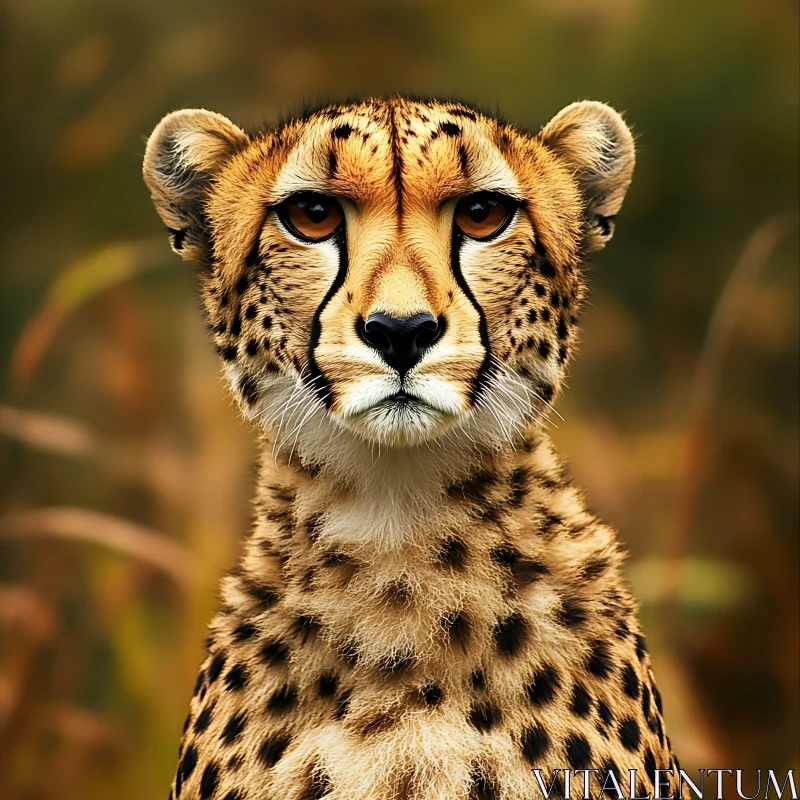 Focused Cheetah Stare AI Image