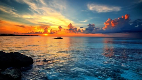 Tranquil Ocean Sunset View