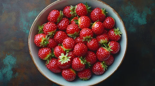 Delicious Red Strawberries in Bowl