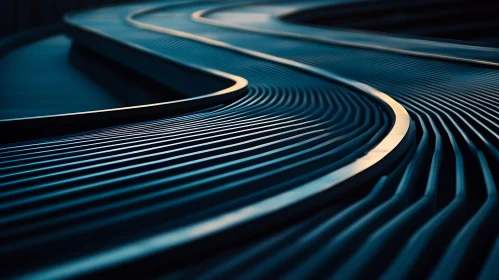 Blue Lines Abstract Composition