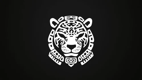 Jaguar Head with Tribal Design
