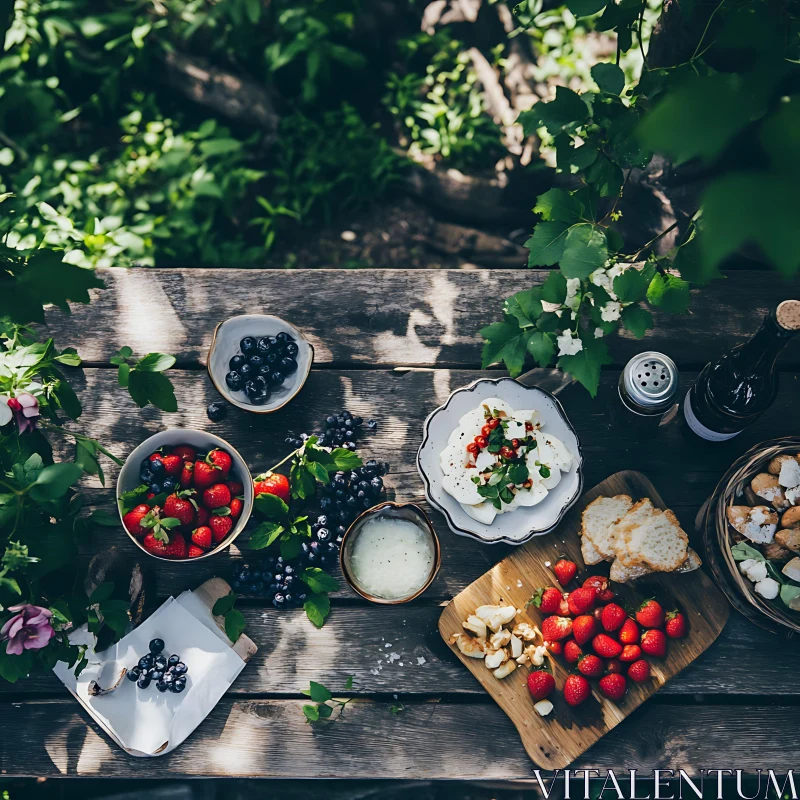 Rustic Picnic Still Life AI Image