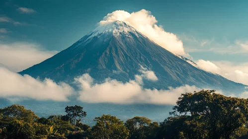 Cloud-Veiled Mountain Peak