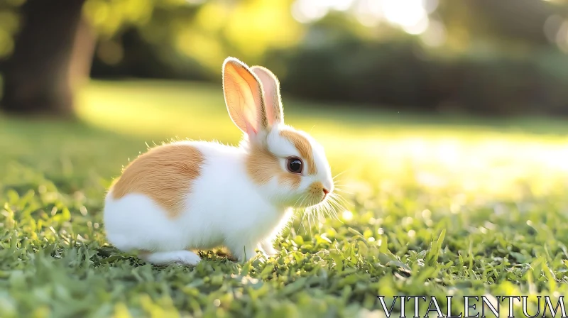 Rabbit Portrait in Natural Light AI Image