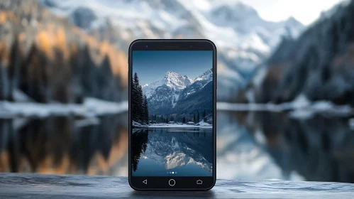 Scenic Mountain Reflection Mobile Screen