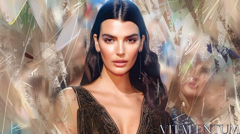 Artistic Portrait of Kendall Jenner AI Image