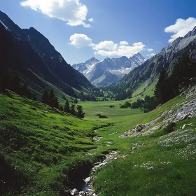 Lush Valley in the Mountains