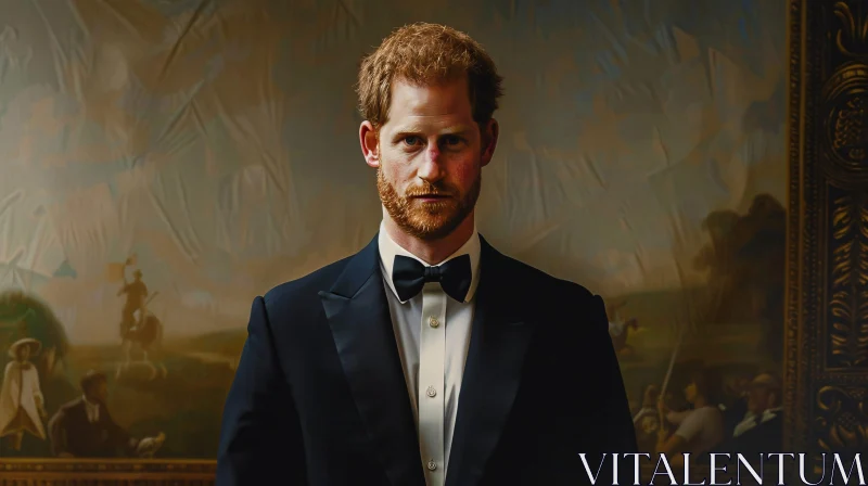 Formal Portrait of Prince Harry AI Image