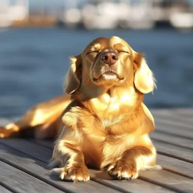 Golden Retriever Basking in the Sun