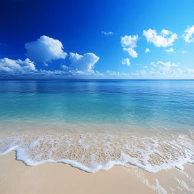 Seascape with Turquoise Water and Clouds