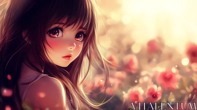 AI ART Anime Girl in Floral Sunlight