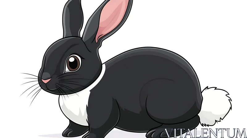 AI ART Cute Cartoon Rabbit with Fluffy Tail