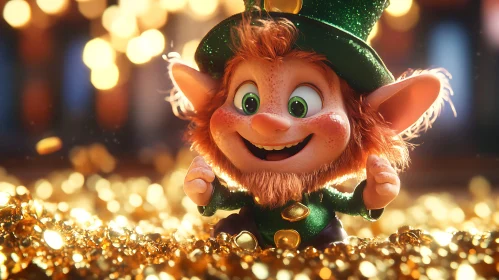 Charming Leprechaun with Pot of Gold