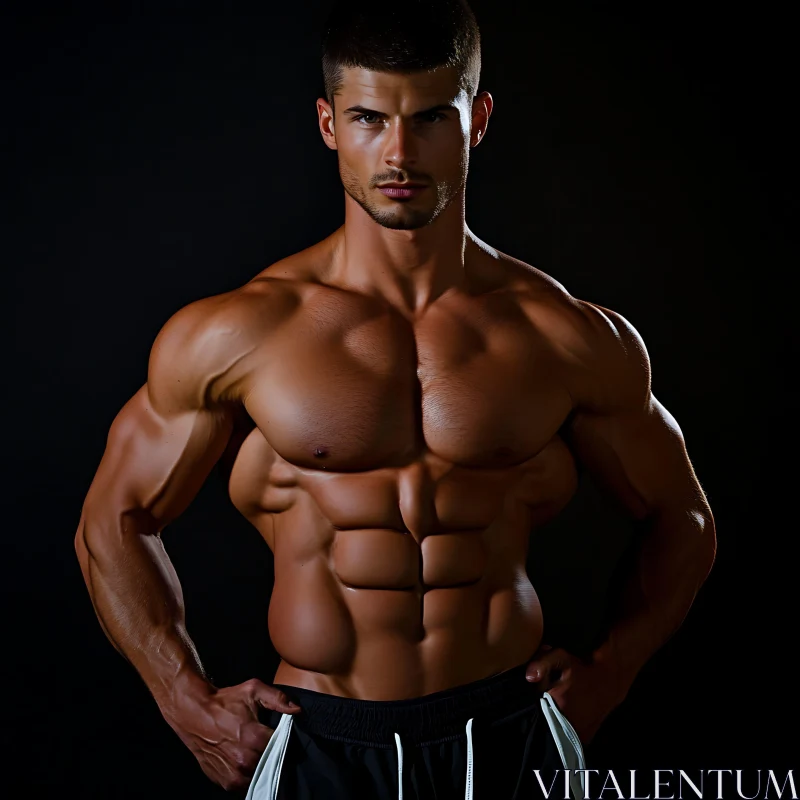 Muscular Man Bodybuilding Physique AI Image