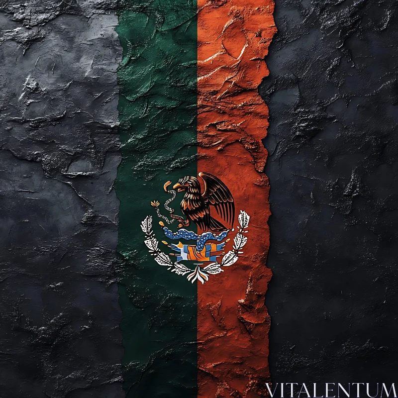 Grunge Style Mexico Flag AI Image