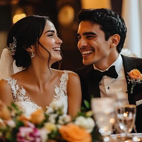 Radiant Bride and Groom Wedding Portrait