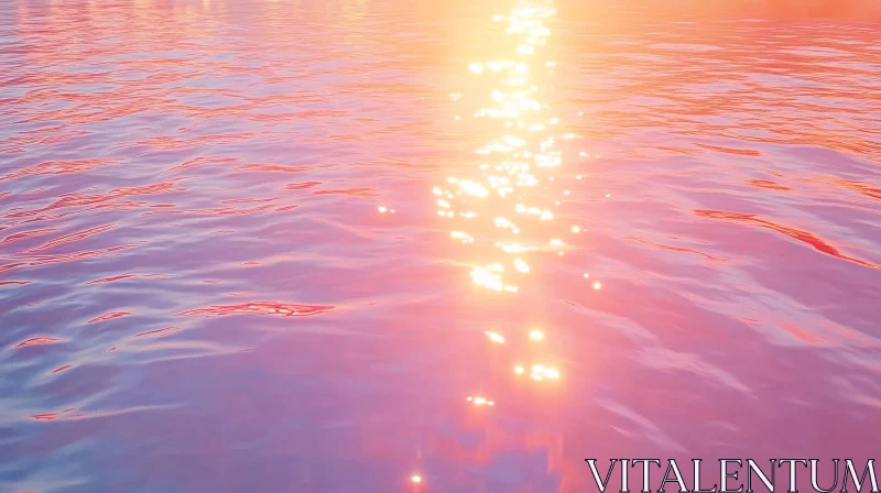 Sunset on Calm Water AI Image