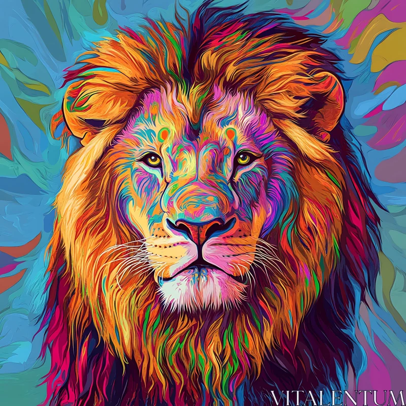 AI ART Vivid Lion Artwork