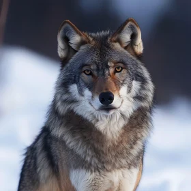 Close-Up of a Wild Wolf