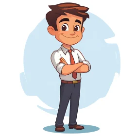 Confident Man Cartoon Character Illustration