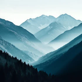 Misty Mountain Peaks Serenity