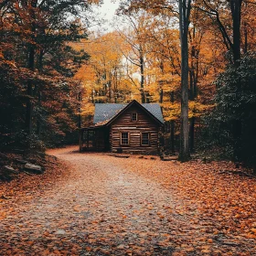 Autumn Forest Log Cabin