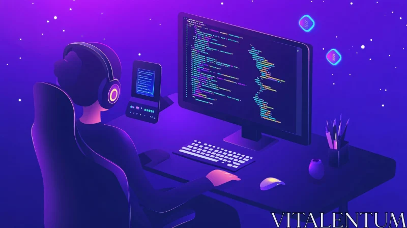 Coding in Neon AI Image