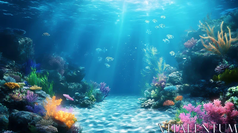 AI ART Underwater Scene with Colorful Coral Reefs