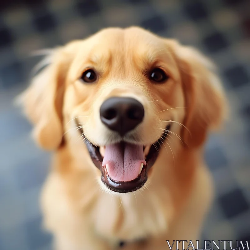 Cheerful Golden Retriever Portrait AI Image