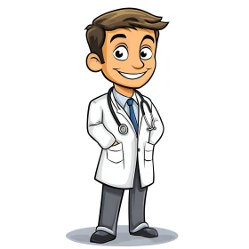 Smiling Doctor Cartoon Character