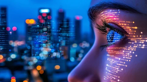 Future Vision: Eye Reflecting Digital City