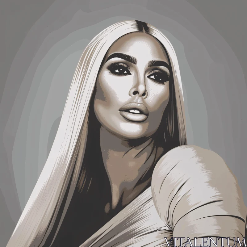 AI ART Artistic Portrait of Kim Kardashian