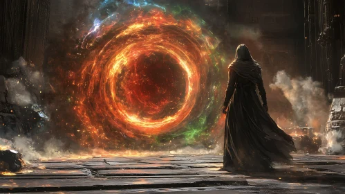 Wizard and Fiery Portal
