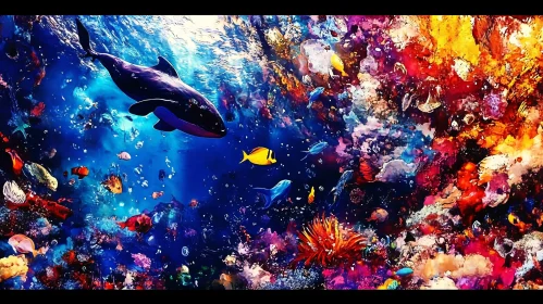 Underwater Coral Reef with Marine Animals