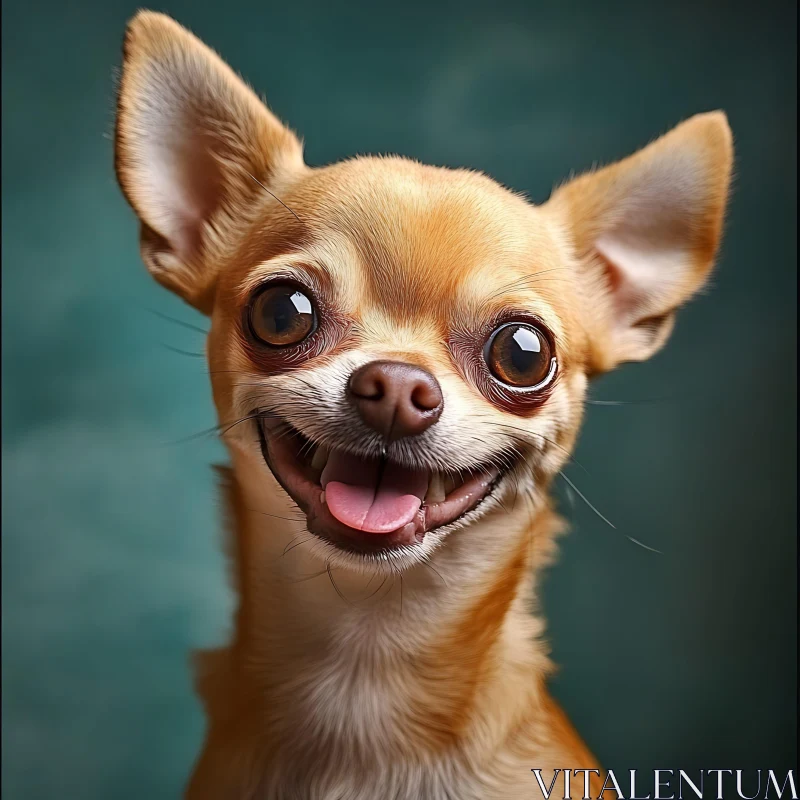 Smiling Chihuahua Portrait AI Image