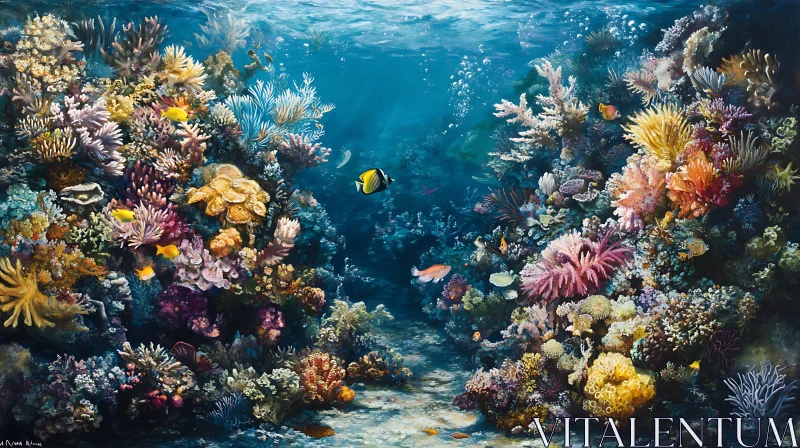 AI ART Underwater Coral Garden with Fish