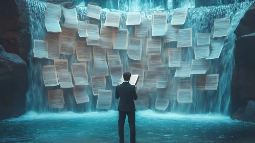 Abstract Waterfall of Documents with Reader