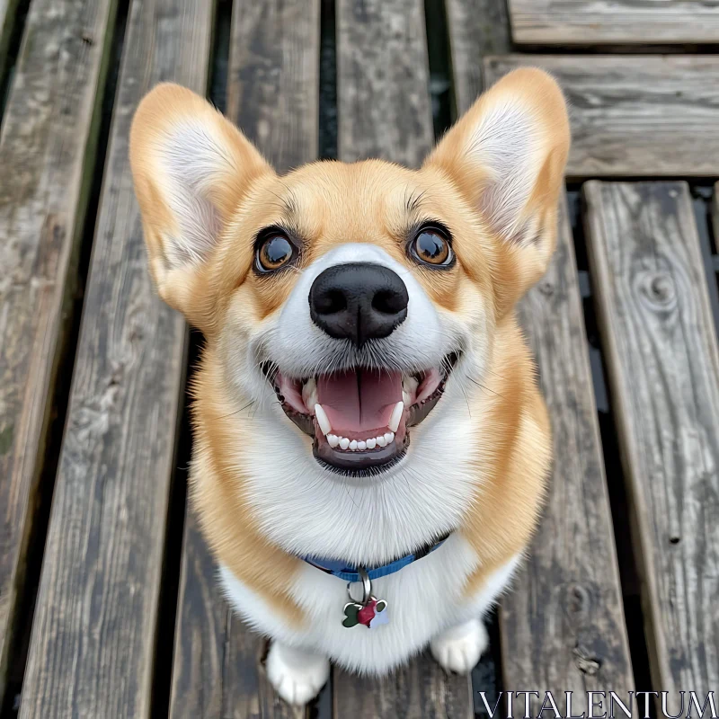 Happy Corgi Close-Up AI Image