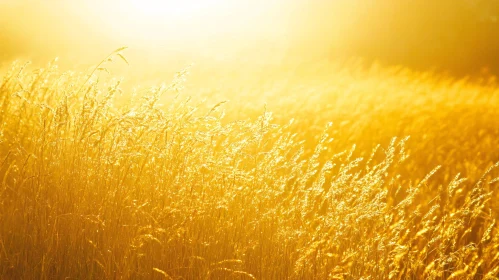 Sunlit peacefulness in a golden field