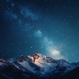 Snowy Mountains and the Milky Way