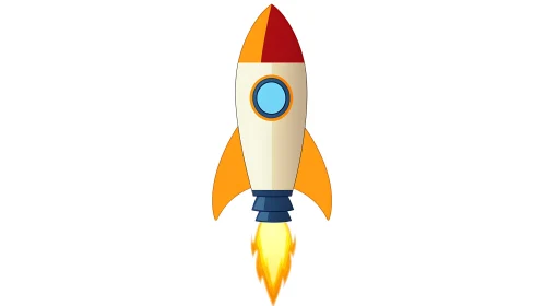 Whimsical Rocket Illustration