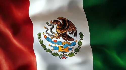 Symbol of Mexico: Flag with Eagle