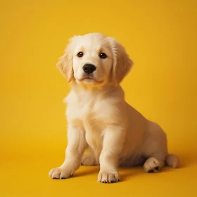 Cute Golden Retriever Puppy Portrait