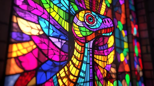 Mosaic Dinosaur Window Art