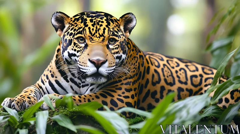 Resting Jaguar Portrait AI Image