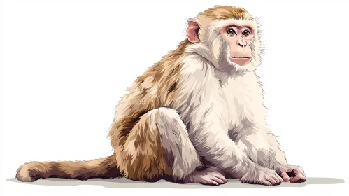 Detailed Monkey Illustration on White Background